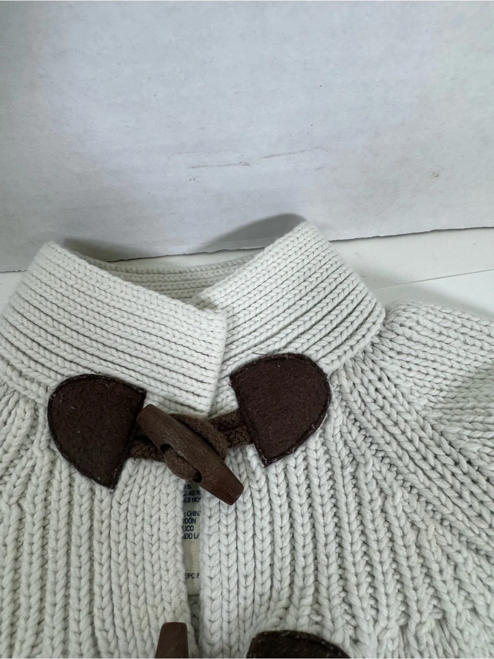OshKosh B'gosh Cream Knit Toggle Pea Coat